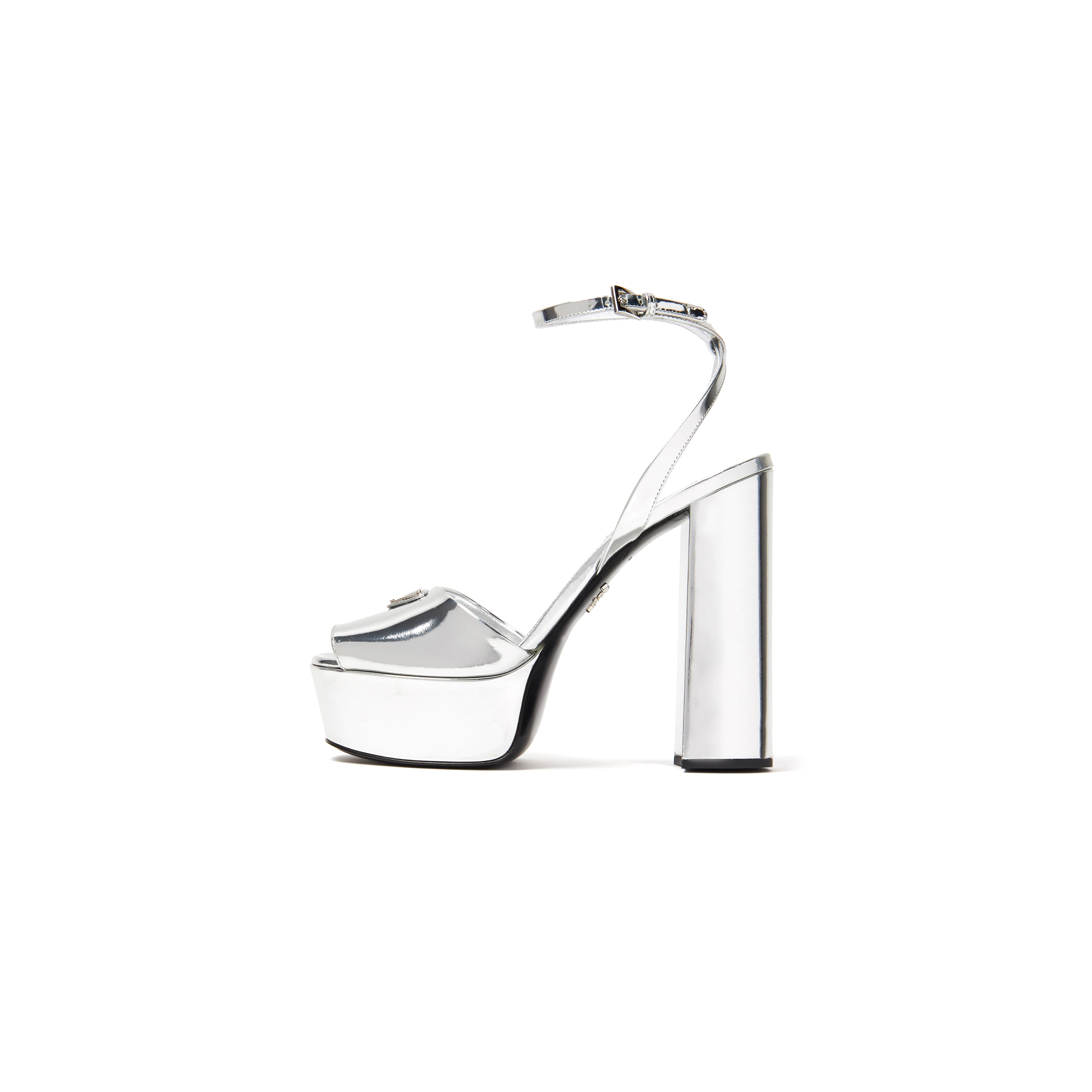 PRADA METALLIC LEATHER PLATFORM SANDALS 1XP48B PRADA METALLIC LEATHER PLATFORM SANDALS 1XP48B